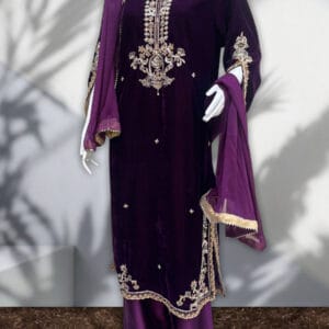 Royal Purple Velvet 3-Piece