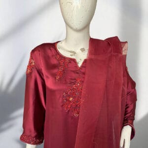Maroon Silk 3pcs