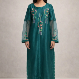 Premium Bottle Green Silk Party Wear Suit for Women