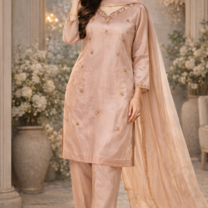 Embroidered zardozi shisha silk